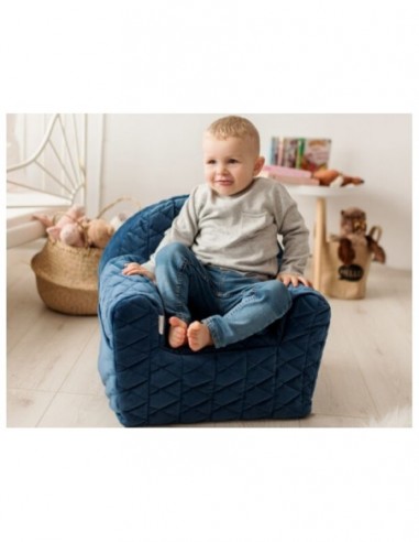 Fotoliu copii Klups Velvet Albastru...