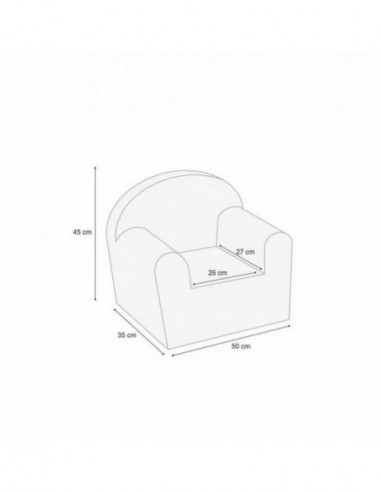 Fotoliu copii Klups Star Grey