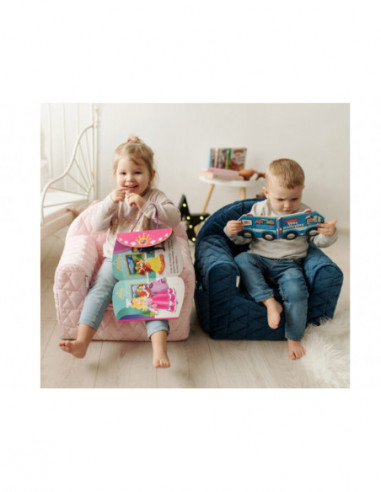 Fotoliu copii Klups Velvet Roz V101