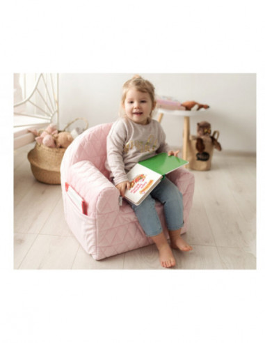 Fotoliu copii Klups Velvet Roz V101